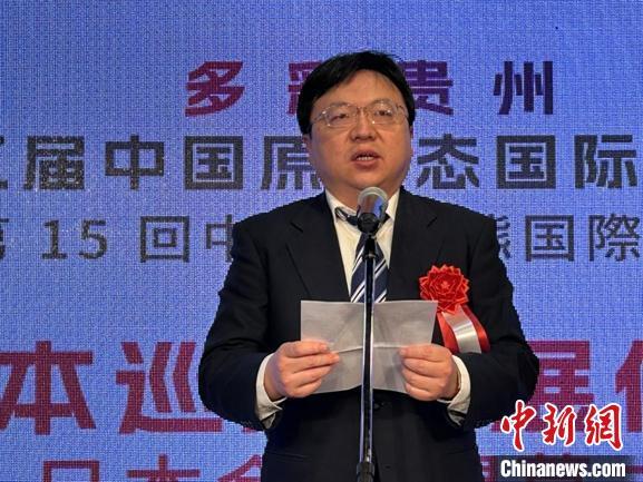中国驻日本大使馆公使衔参赞兼总领事陈巍致辞。　大展组委会办公室供图